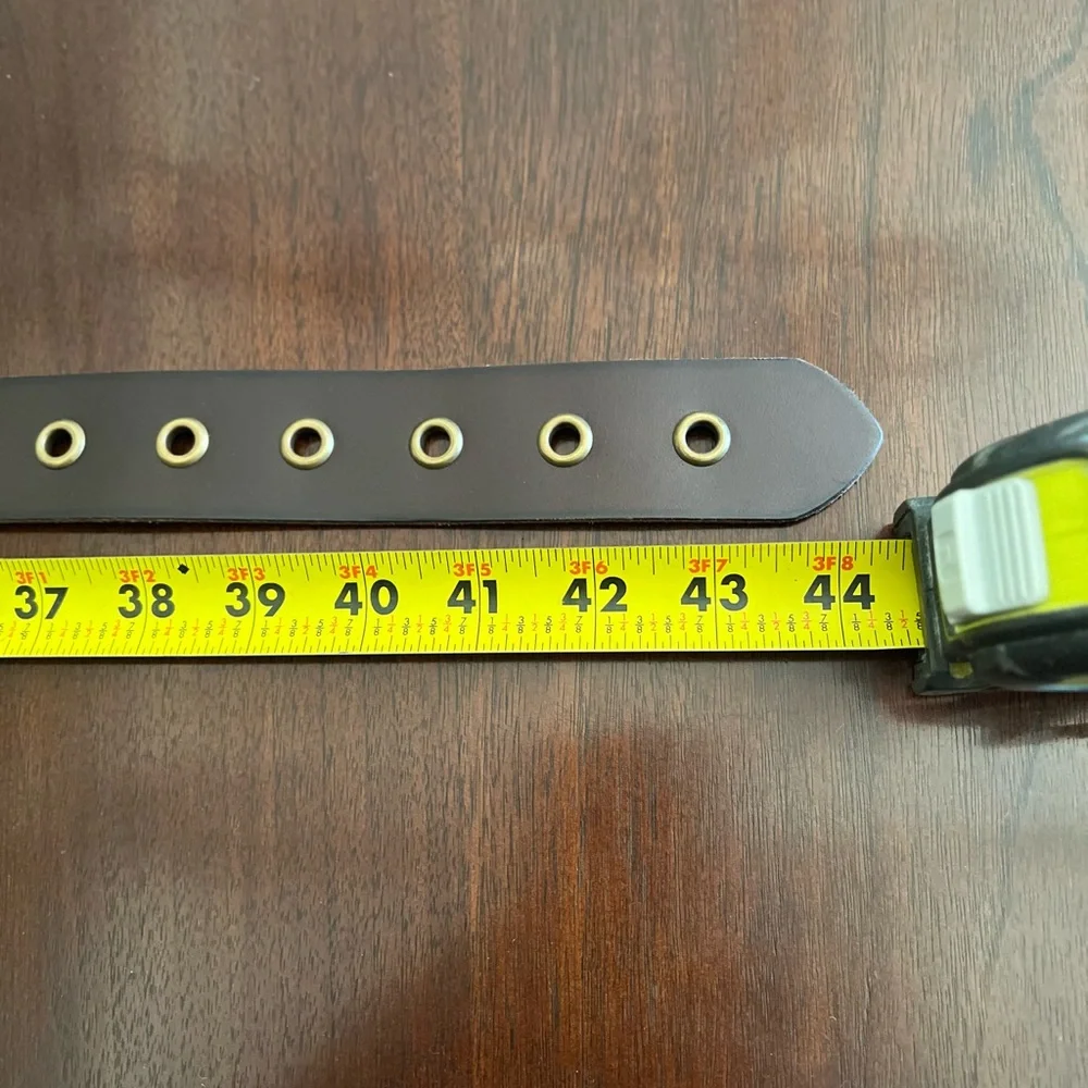 Frye Brown Genuine 100% Leather Belt with Gold- Bronze Buckle M/L/